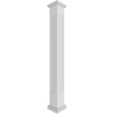 Ekena Millwork Craftsman Classic Square Non-Tapered, Recessed Panel PVC Column, Tuscan Capital & Tuscan Base CC1209ENMTUTU